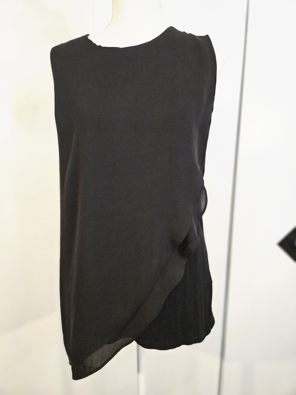 White House Black Market Black Asymmetric High-Low Skirt